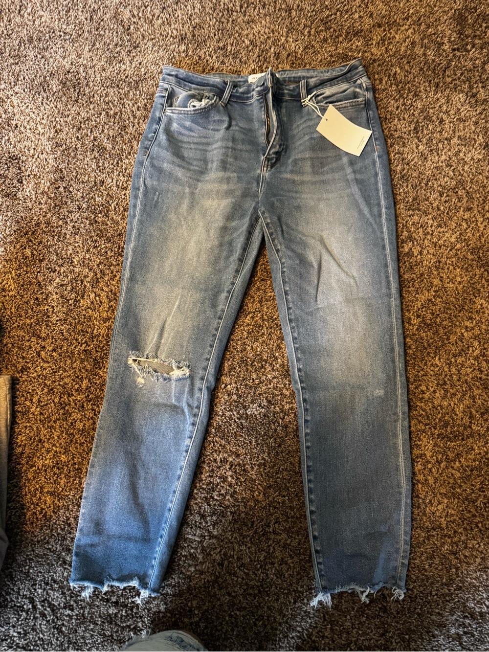Flying Monkey Light Blue Skinny Jeans with Distressed Knee